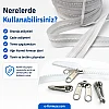 Branda ve Çadır Atölyeleri İçin T9 Kemik Şerit Fermuar Seti – 10 Metre + 10 Krüsör- ST-0012