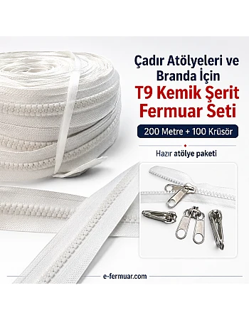 Tarp and Tent Workshops Chunky Zipper Tape Set – 200 Metres + 100 Sliders -ST-0012T9-200M100K