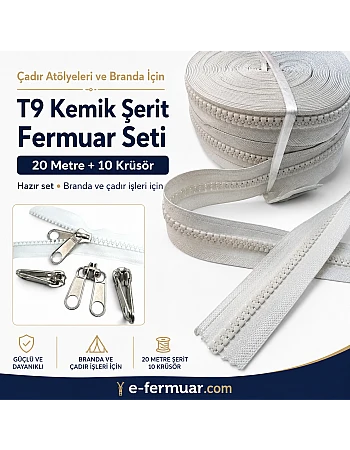 Tarp and Tent Workshops Chunky Zipper Tape Set – 20 Metres + 10 Sliders - ST-0012T9-20M10K