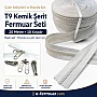 Branda ve Çadır Atölyeleri İçin T9 Kemik Şerit Fermuar Seti – 20 Metre + 10 Krüsör- ST-0012T9-20M10K