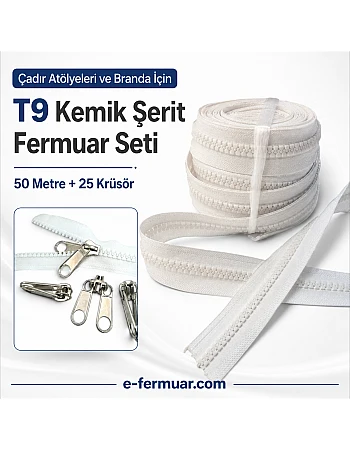 Tarp and Tent Workshops Chunky Zipper Tape Set – 50 Metres + 25 Sliders - ST-0012T9-50M25K
