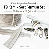 Branda ve çadır üretimi için 50m T9 kemik şerit fermuar ve 25 çekmece.