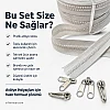 Branda ve çadır üretimi için 50m T9 kemik şerit fermuar ve 25 çekmece.