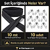 10 metre uzunluğunda T20 naylon fermuar ve 10 sağlam çekmece içeren set.