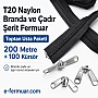 Branda ve Çadır Atölyeleri İçin T20 Naylon Şerit Fermuar Seti – 200 Metre + 100 Krüsör - ST-0013T20-200M100C