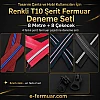 Renkli ve dayanıklı T10 fermuar seti, 8 metre uzunluk ve 8 çekecek ile.