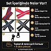 Renkli ve dayanıklı T10 fermuar seti, 8 metre uzunluk ve 8 çekecek ile.