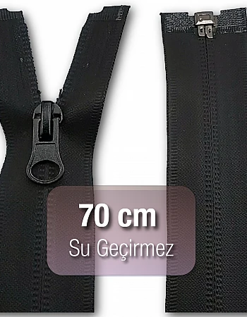 70 cm / 0,76 yrd Waterproof Jacket Zipper Black F0006TPU