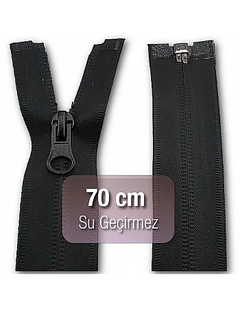 70 cm Su Geçirmez Mont Fermuarı Siyah F0006TPU