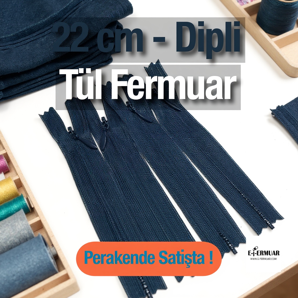 Dress and Inner Pocket Concealed Zipper 22 cm 0,24 yrd ZPHSN0022TUL