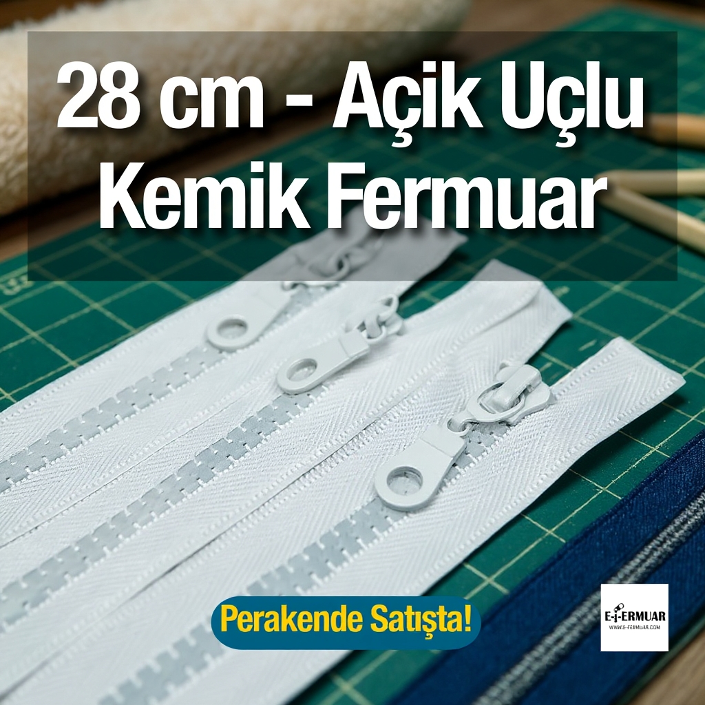 28 cm  Kalın Dişli Kemik Fermuar T6 Açık Uçlu - Separe  ZPHSN0028T6