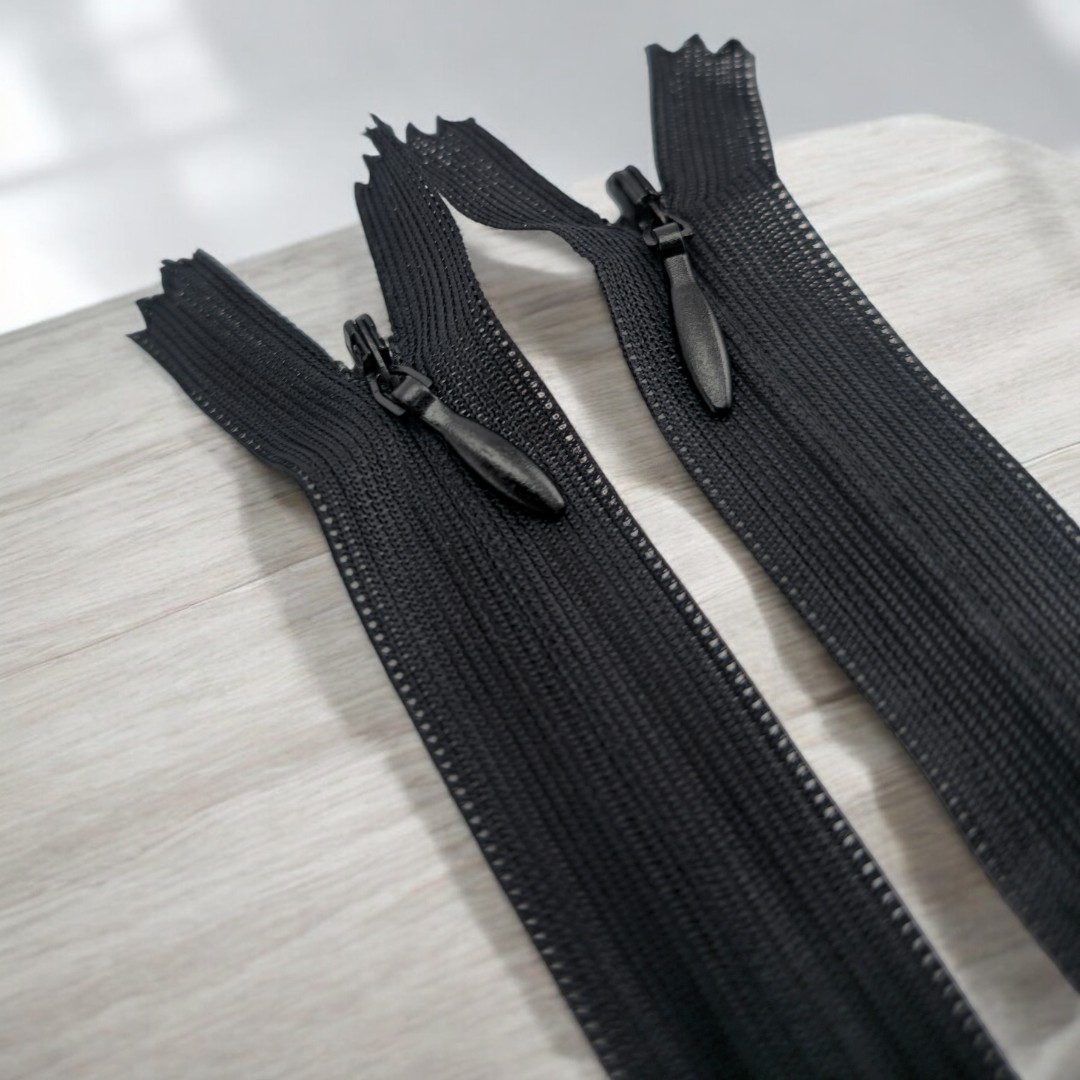 Gizli Fermuar 30 cm Etek ve Elbise Fermuarı Siyah kapalı Uçlu ZPHSN0030TUL