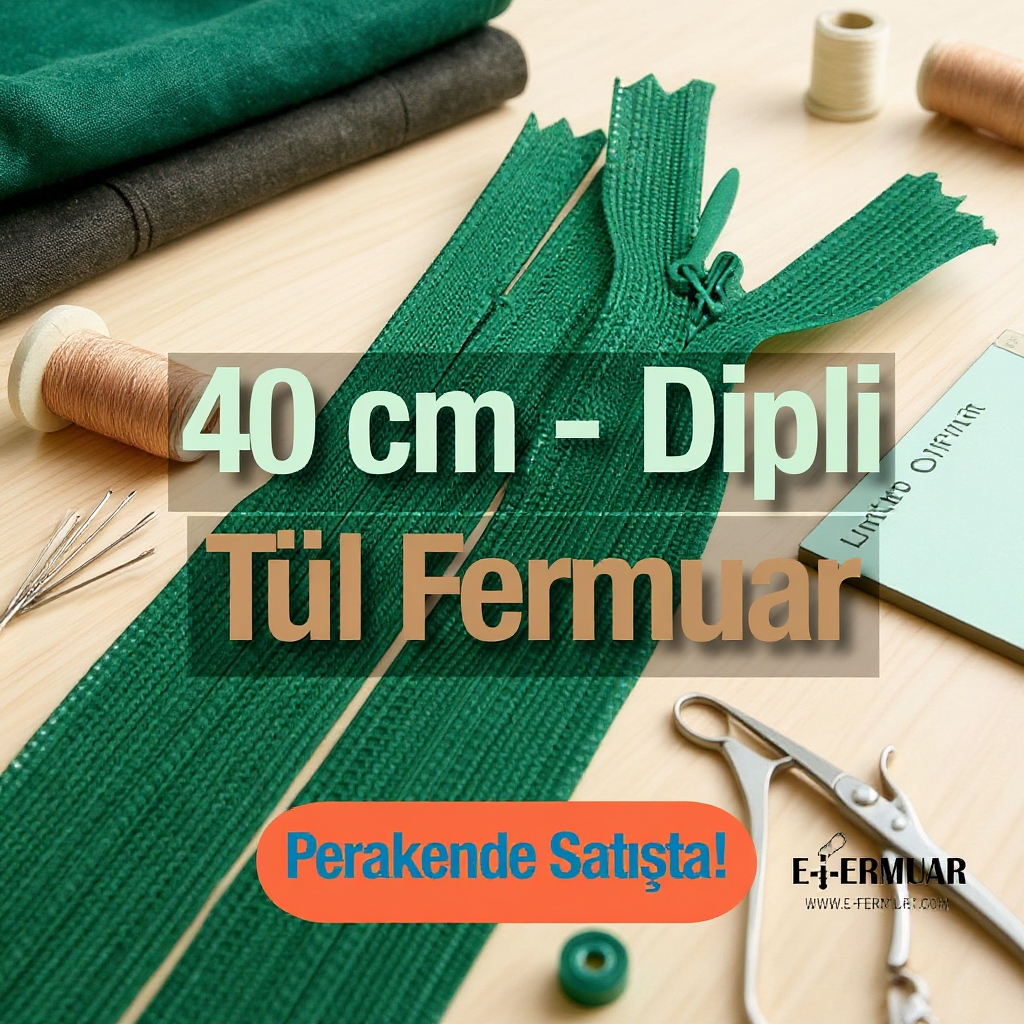 Gizli Fermuar 40 cm Tül Elbise Fermuarı ZPHSN0040TUL