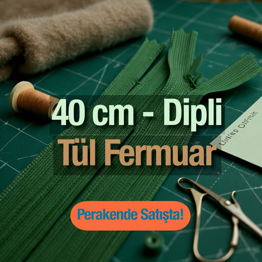 Gizli Fermuar 40 cm Tül Elbise Fermuarı ZPHSN0040TUL