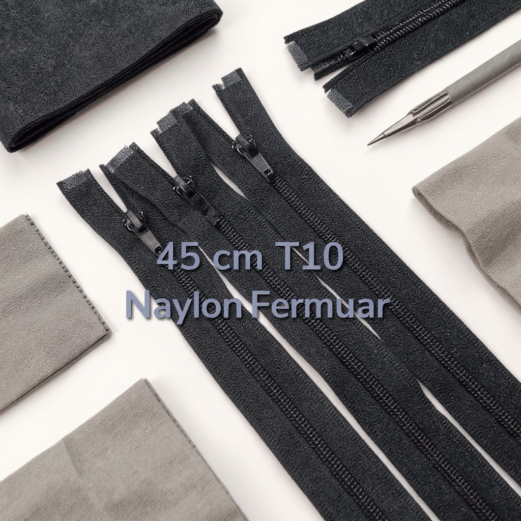 45 cm uzunluğundaki naylon mont fermuarı, açık uçlu tasarımıyla pratik kullanım sunar.