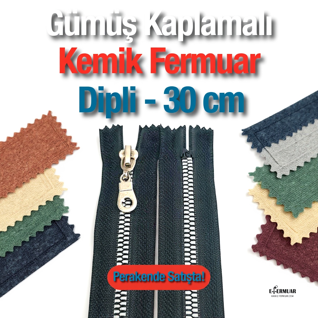 Metal Dişli 30 cm Fermuar Dipli   ZPS0030T6PROMO