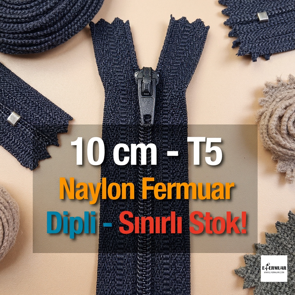 10 Cm Naylon Cep Fermuarı Dipli -  NC0010T5