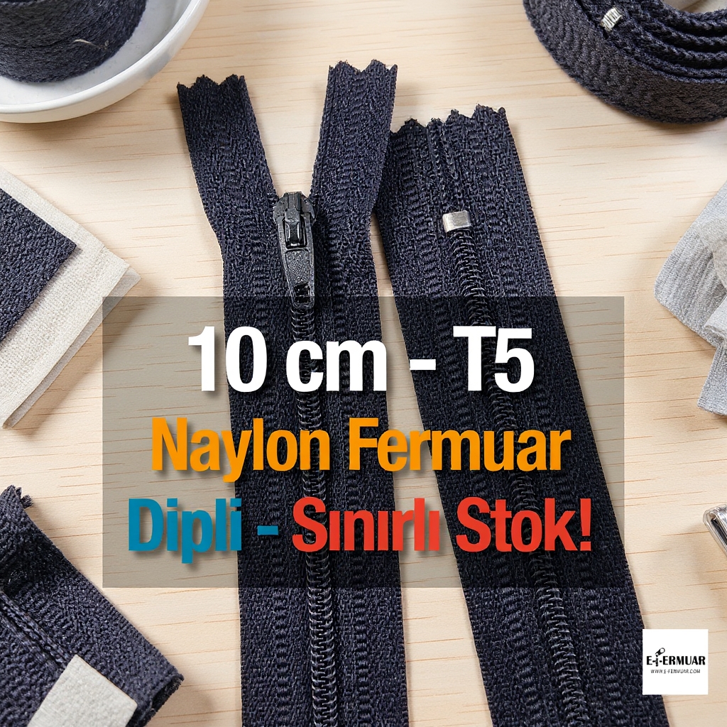 10 Cm Naylon Cep Fermuarı Dipli -  NC0010T5