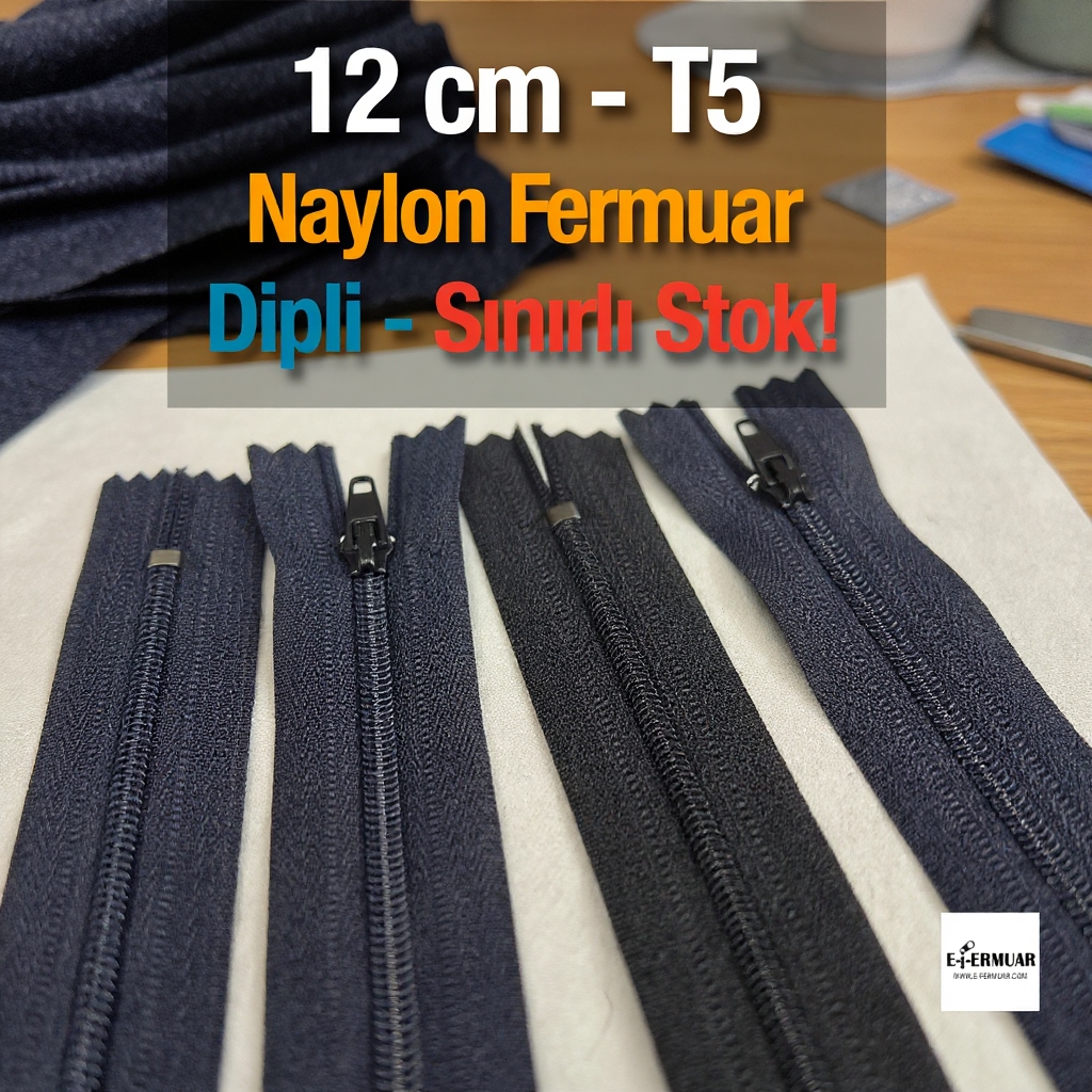 12 Cm Naylon Cep Fermuarı Dipli -  NC0012T5