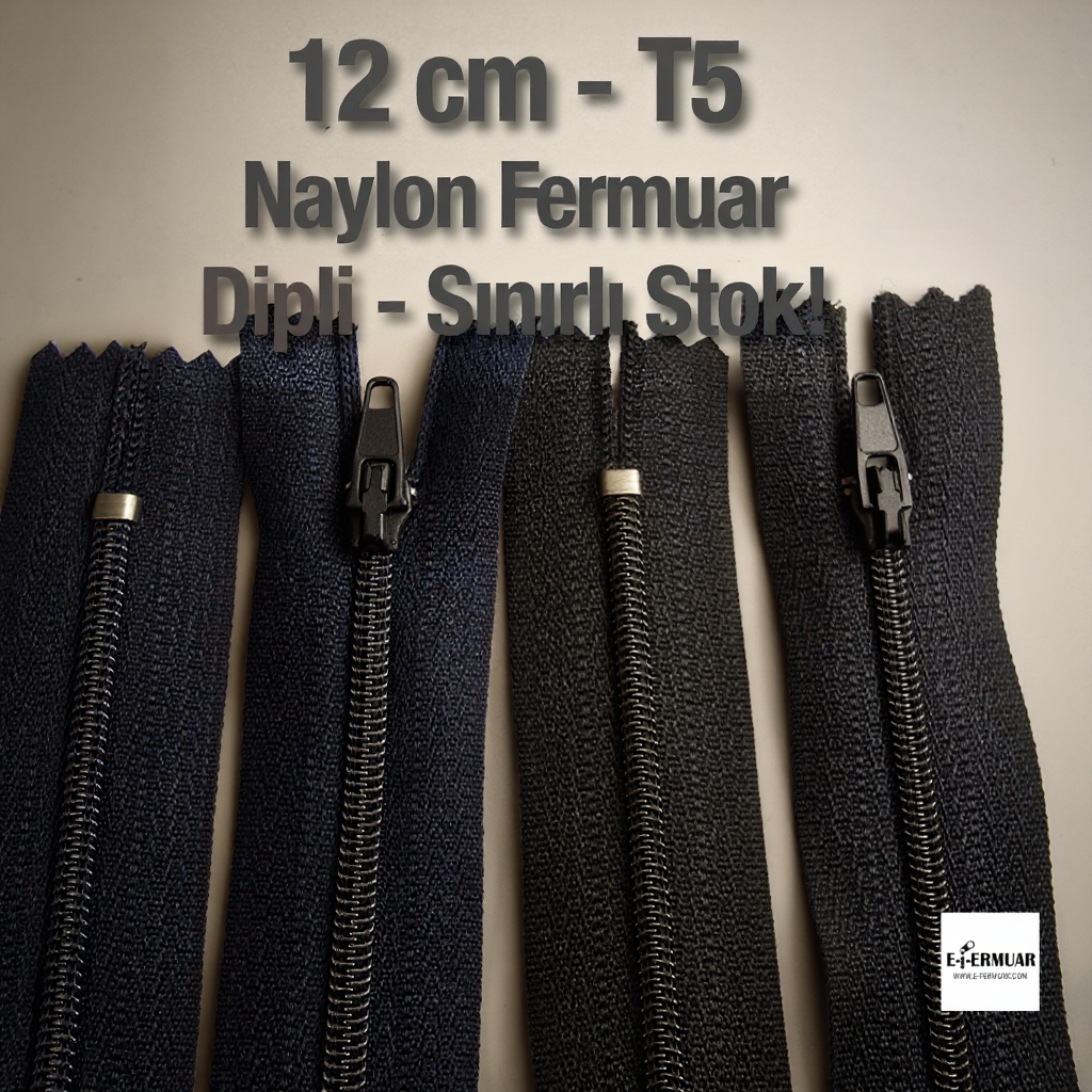 12 Cm Naylon Cep Fermuarı Dipli -  NC0012T5