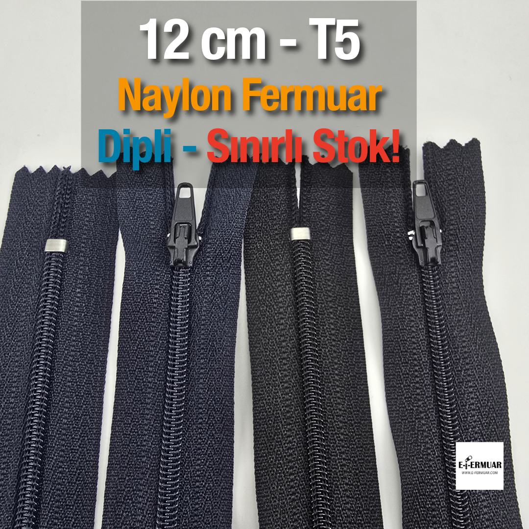12 Cm Naylon Cep Fermuarı Dipli -  NC0012T5