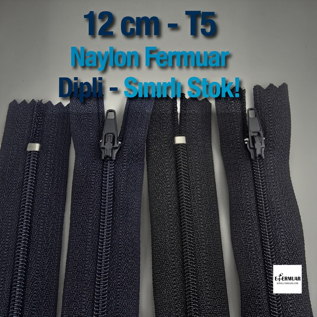 12 Cm Naylon Cep Fermuarı Dipli -  NC0012T5