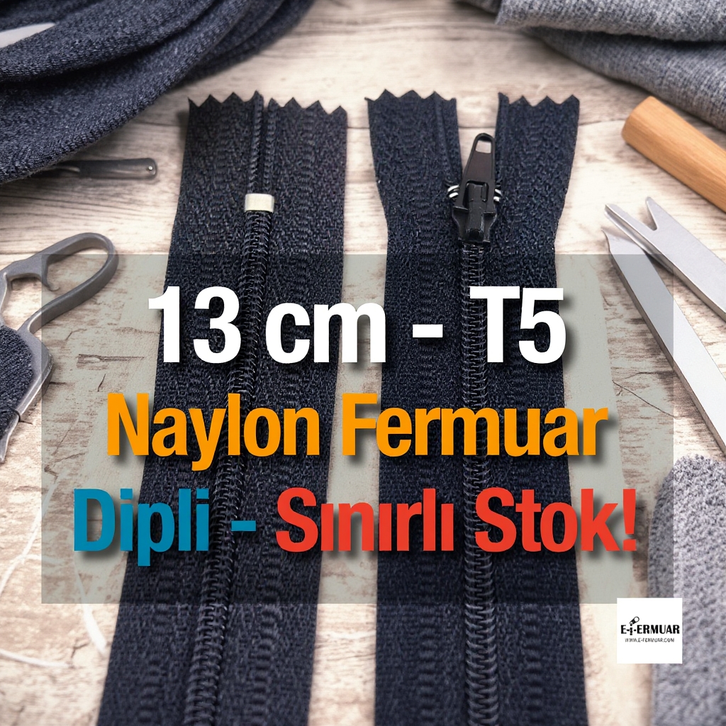13 Cm Naylon Cep Fermuarı Dipli -  NC0013T5