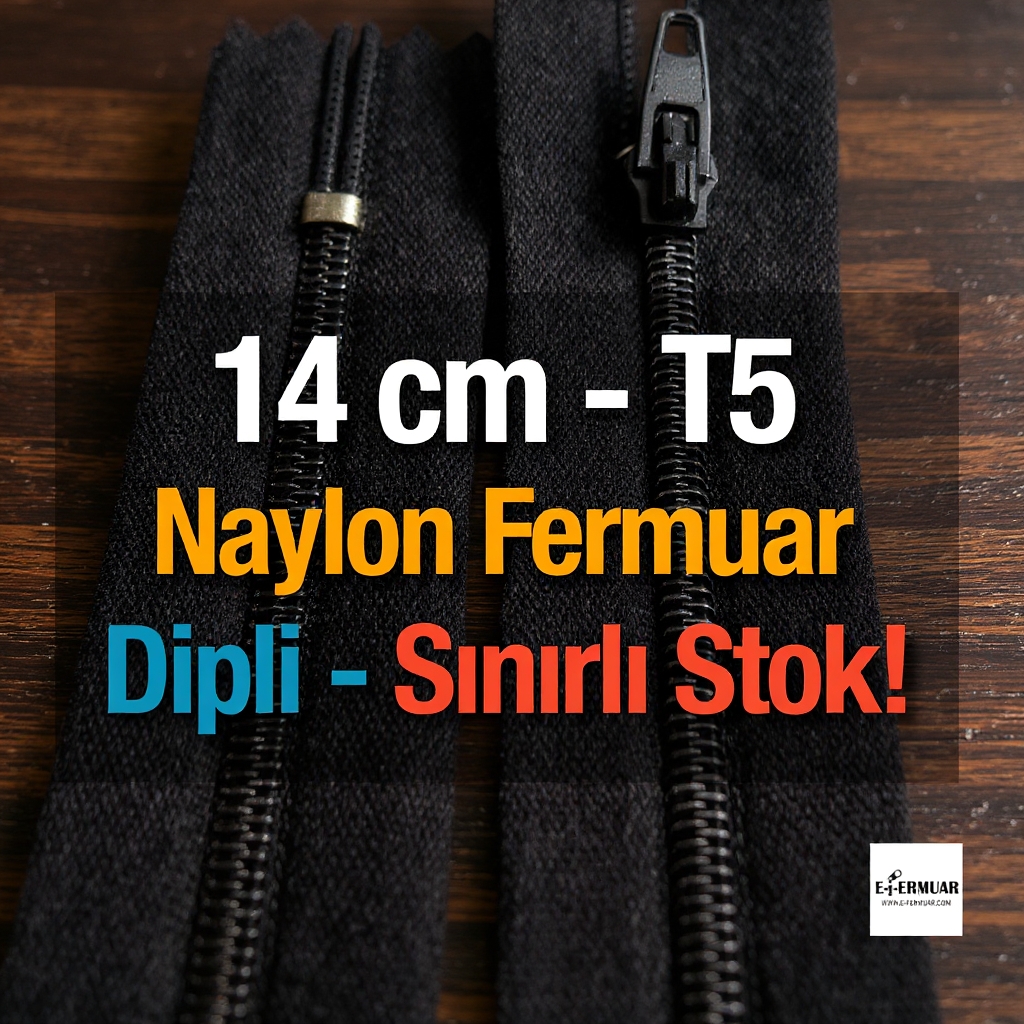14 Cm Naylon Cep Fermuarı Dipli -  NC0014T5