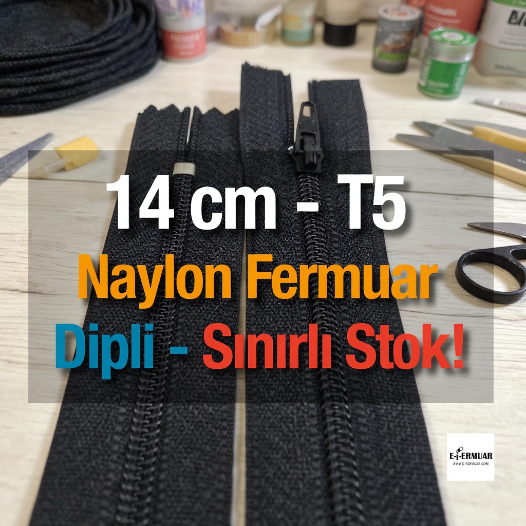 14 Cm Naylon Cep Fermuarı Dipli -  NC0014T5