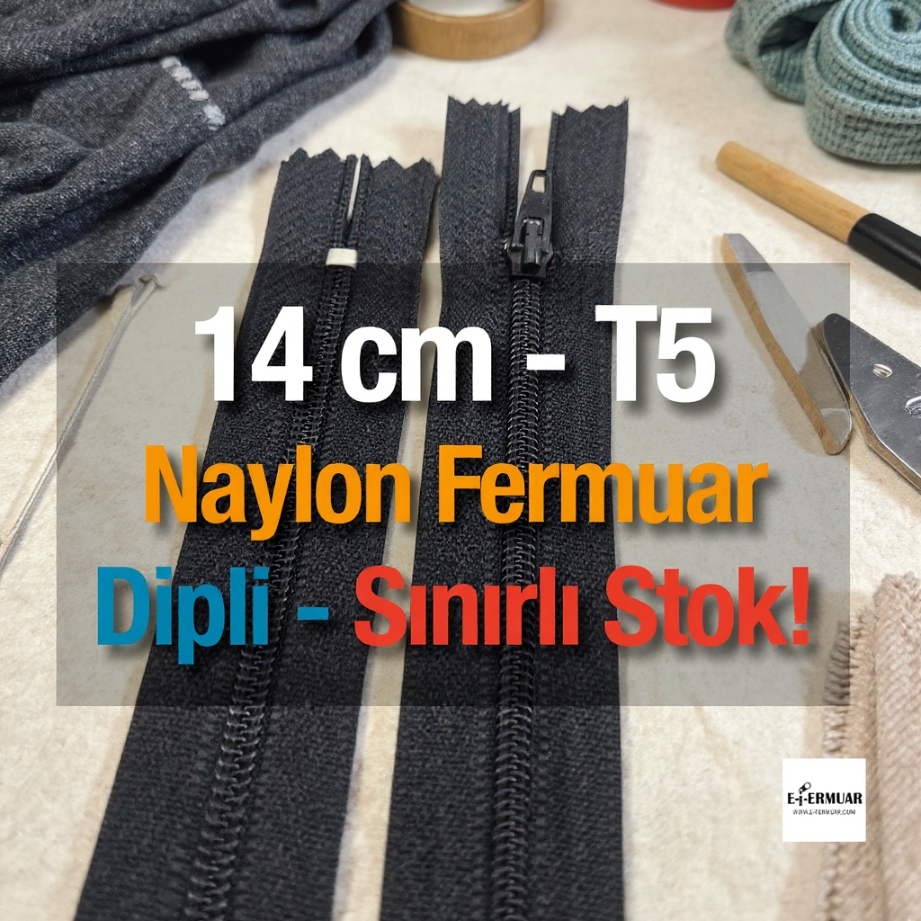 14 Cm Naylon Cep Fermuarı Dipli -  NC0014T5