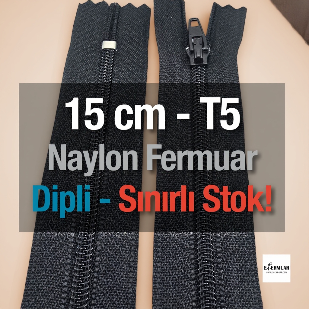 15 Cm Naylon Cep Fermuarı Dipli -  NC0015T5