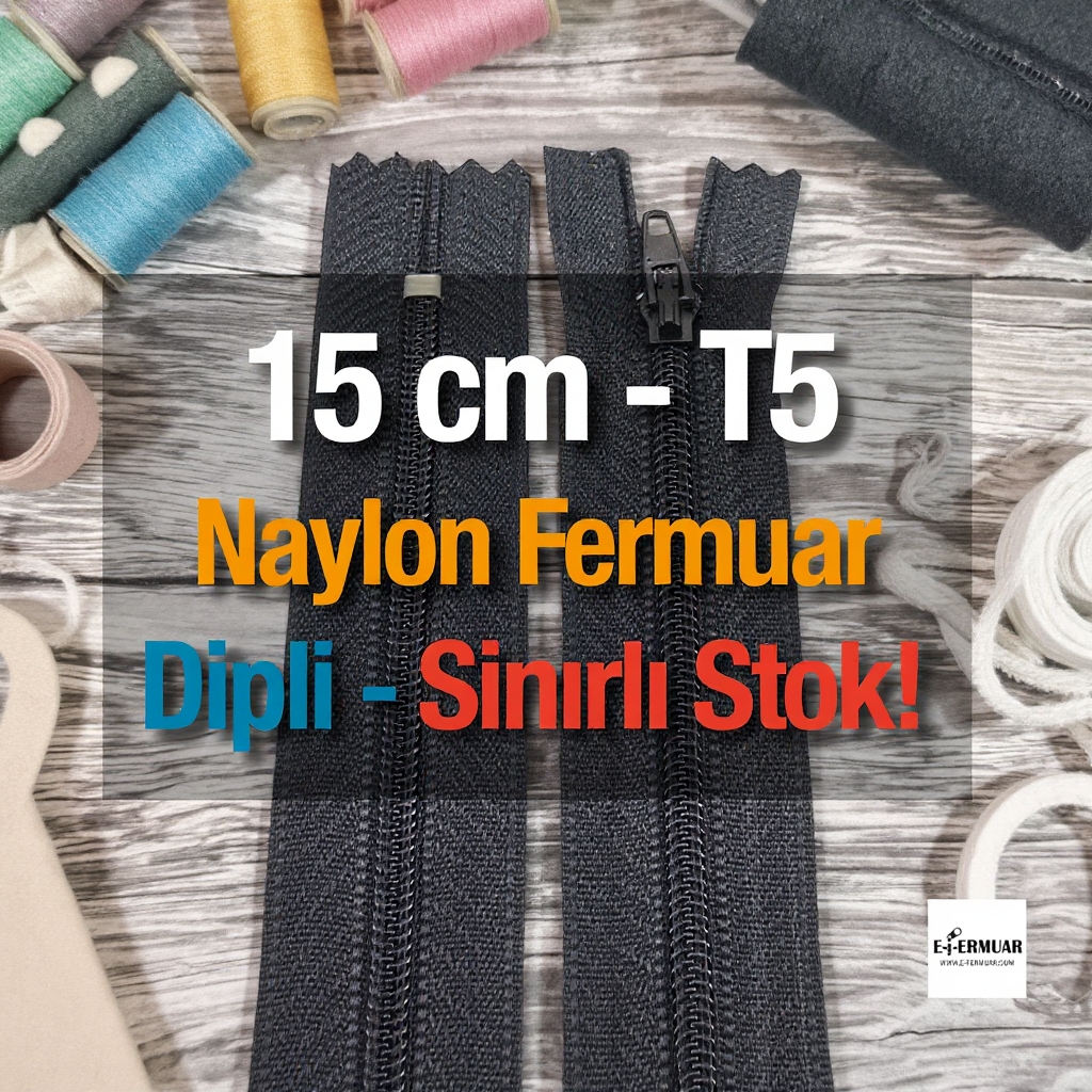 15 Cm Naylon Cep Fermuarı Dipli -  NC0015T5