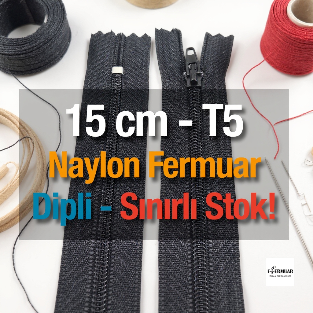 15 Cm Naylon Cep Fermuarı Dipli -  NC0015T5