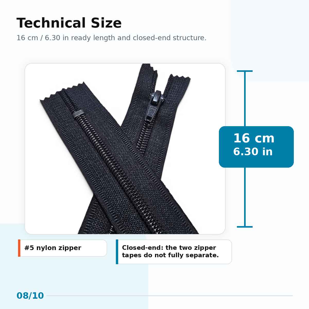 16 cm Cep Fermuarı Naylon Fermuar T10 Nc0016T10