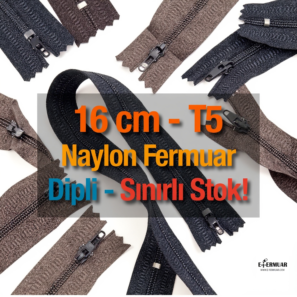 16 Cm Naylon Cep Fermuarı Dipli -  NC0016T5