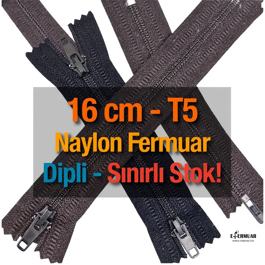 16 Cm Naylon Cep Fermuarı Dipli -  NC0016T5