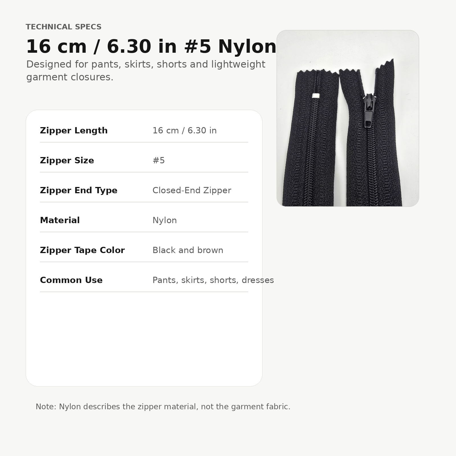 16 Cm Naylon Cep Fermuarı Dipli -  NC0016T5
