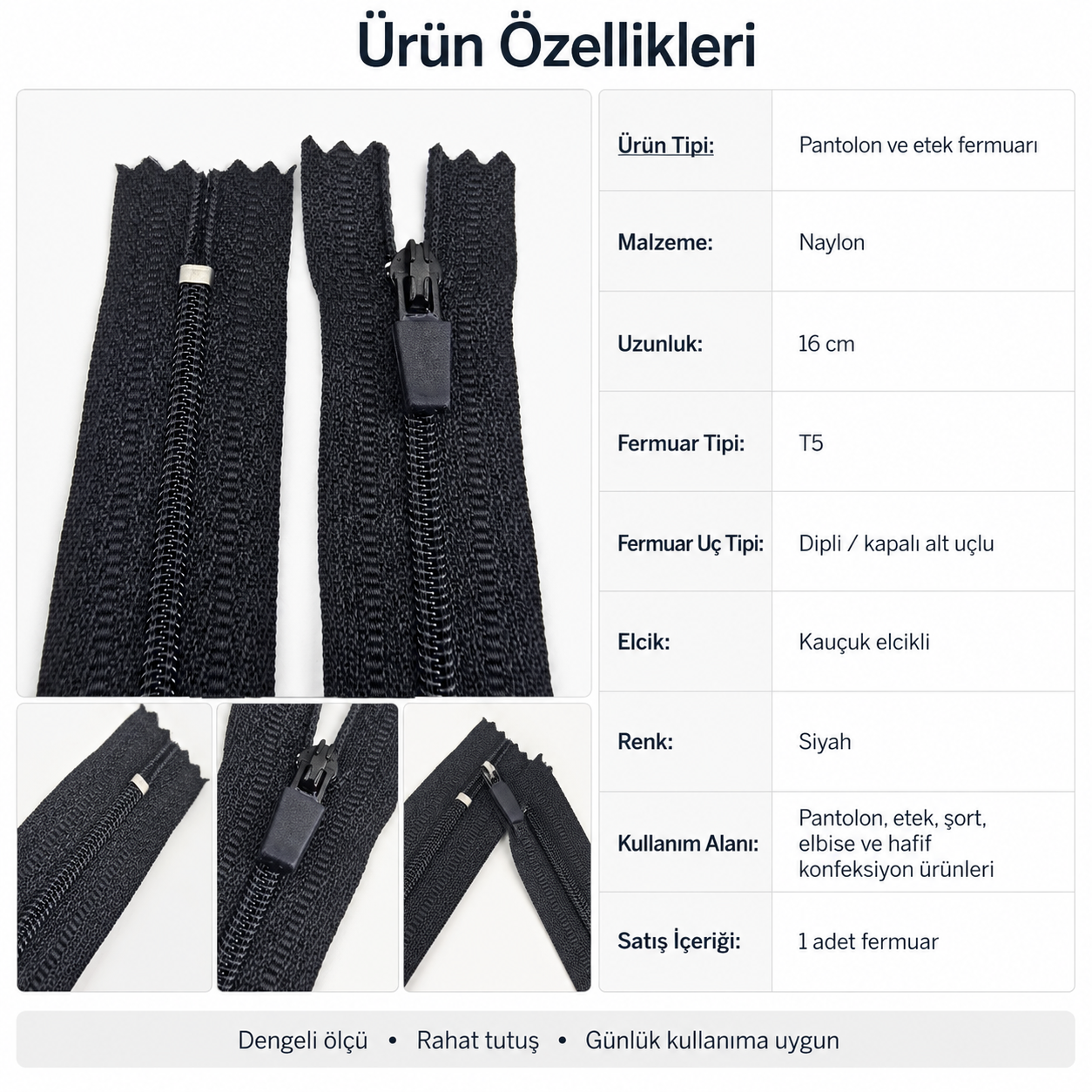 16 cm Special Handle Nylon Pocket with Zipper Bottom - NC0016T5Ö