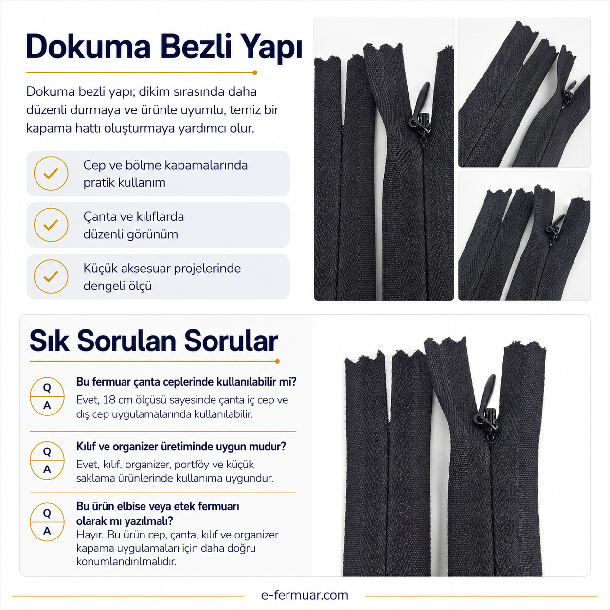 18 cm Dokuma Tül Fermuar -  NC0018DTUL