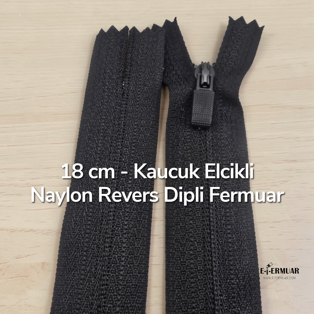 18 Cm Özel Elcikli Naylon Cep Fermuarı Dipli -  NC0018T3Ö