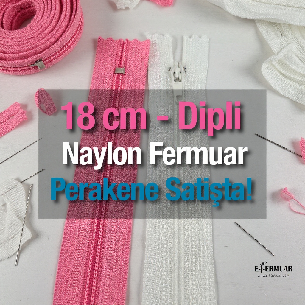 18 Cm Naylon Cep Fermuarı -  Dipli - NC0018T5