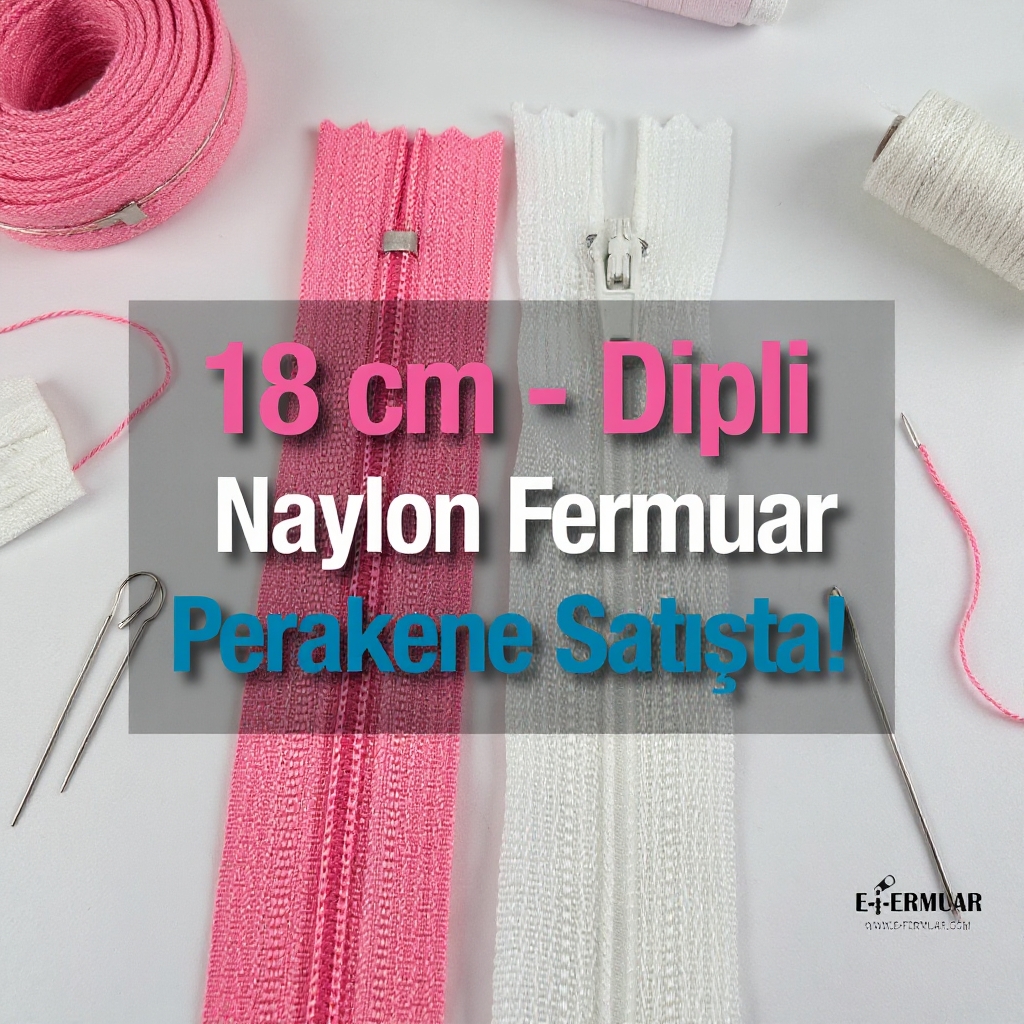 18 Cm Naylon Cep Fermuarı -  Dipli - NC0018T5