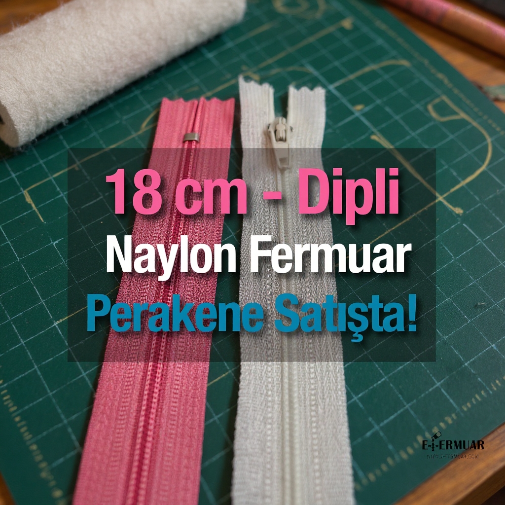 18 Cm Naylon Cep Fermuarı -  Dipli - NC0018T5