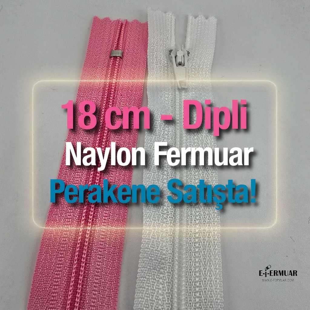 18 Cm Naylon Cep Fermuarı -  Dipli - NC0018T5
