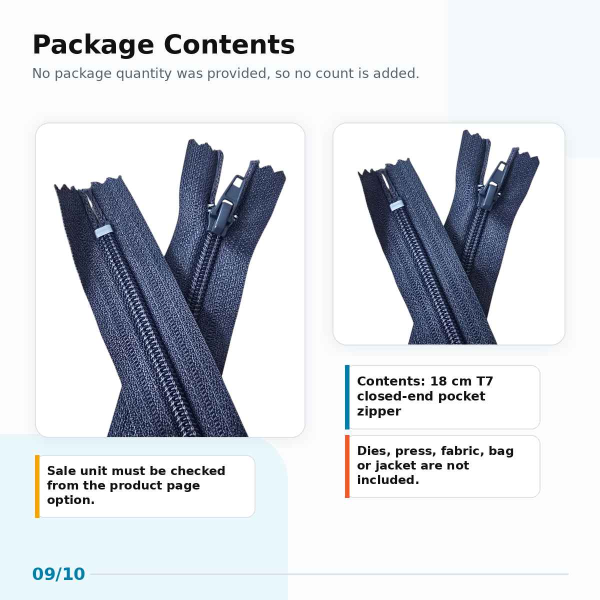 Pocket Zipper Nylon 18 cm #7 Closed-End NC0018T7