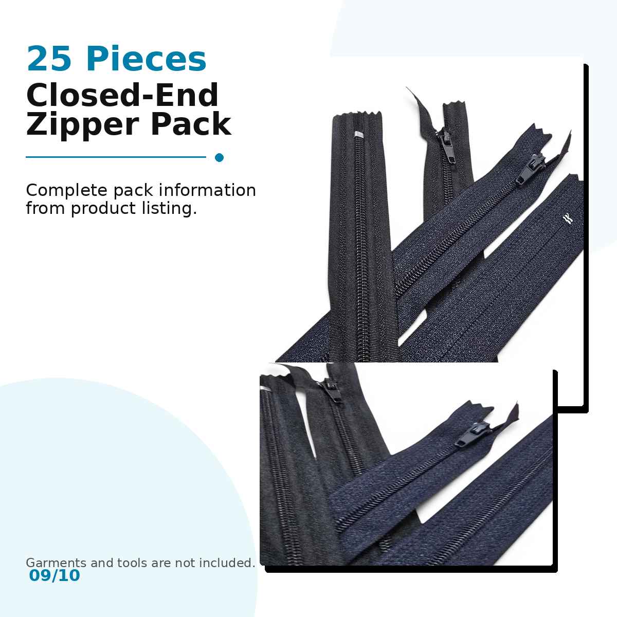 20 cm Pantolon ve Etek Tip 5 Naylon Fermuar Kapalı Uçlu 25 Ad NC0020T5