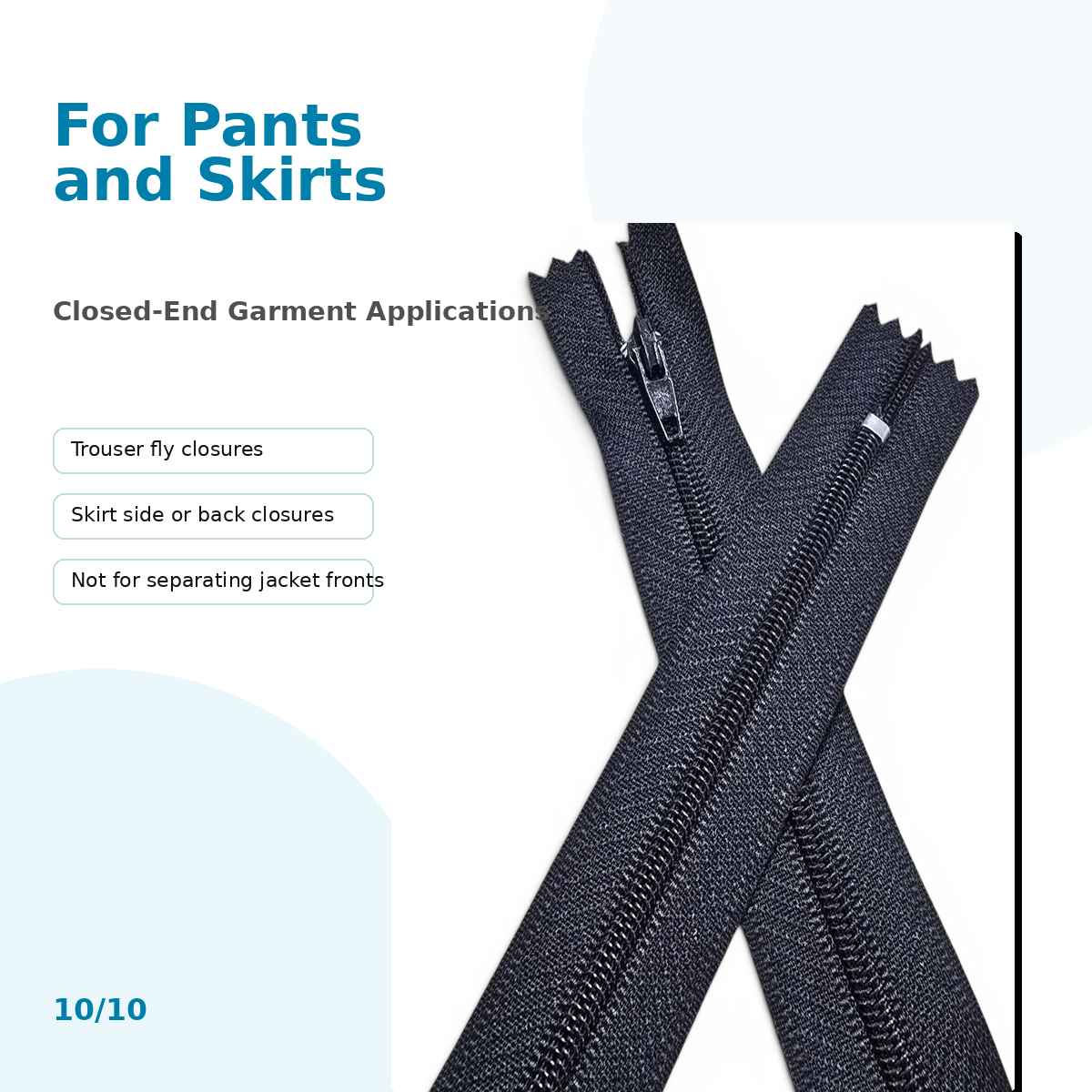 20 cm Pantolon ve Etek Tip 5 Naylon Fermuar Kapalı Uçlu 25 Ad NC0020T5