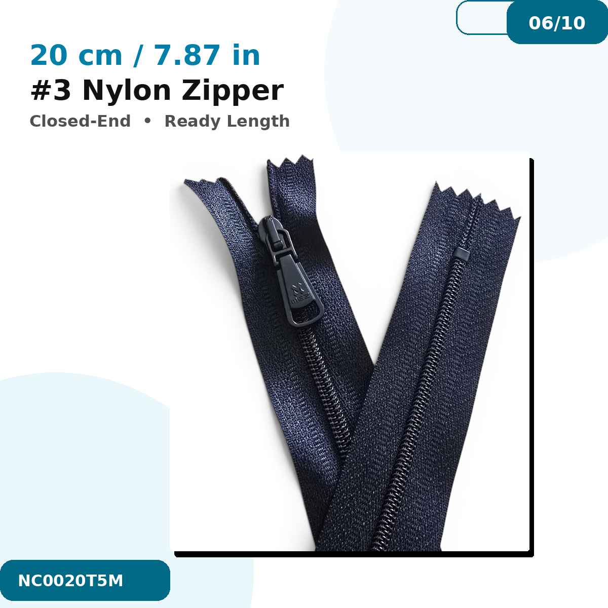 Pantolon ve Etek Fermuarı Naylon 20 cm T5 Kapalı Uçlu NC0020T5M