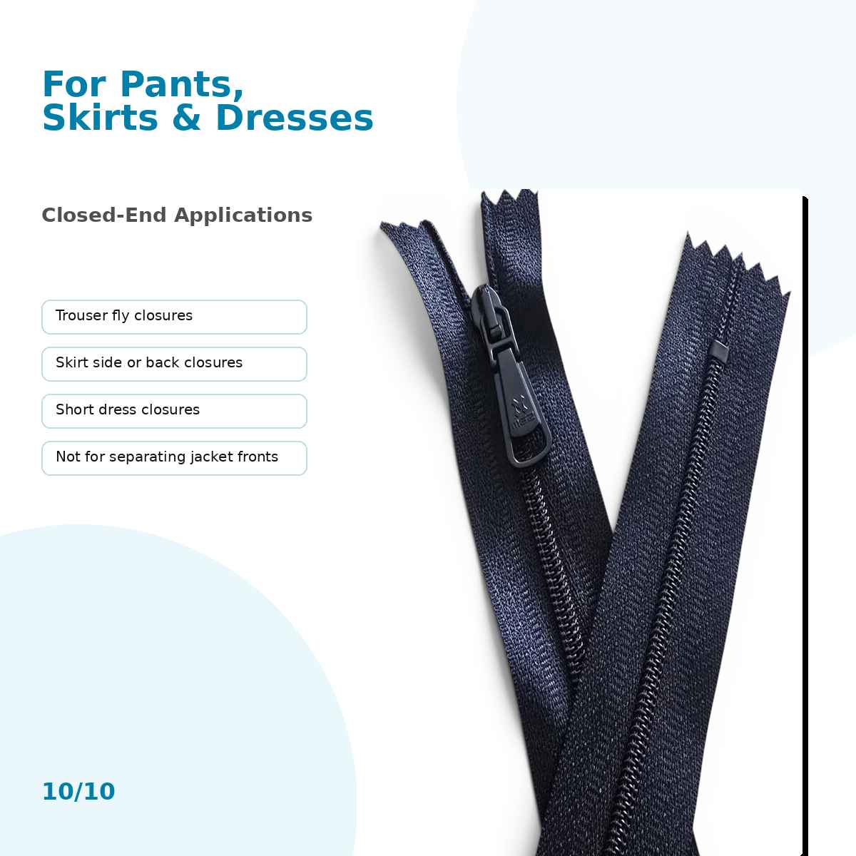 Pantolon ve Etek Fermuarı Naylon 20 cm T5 Kapalı Uçlu NC0020T5M