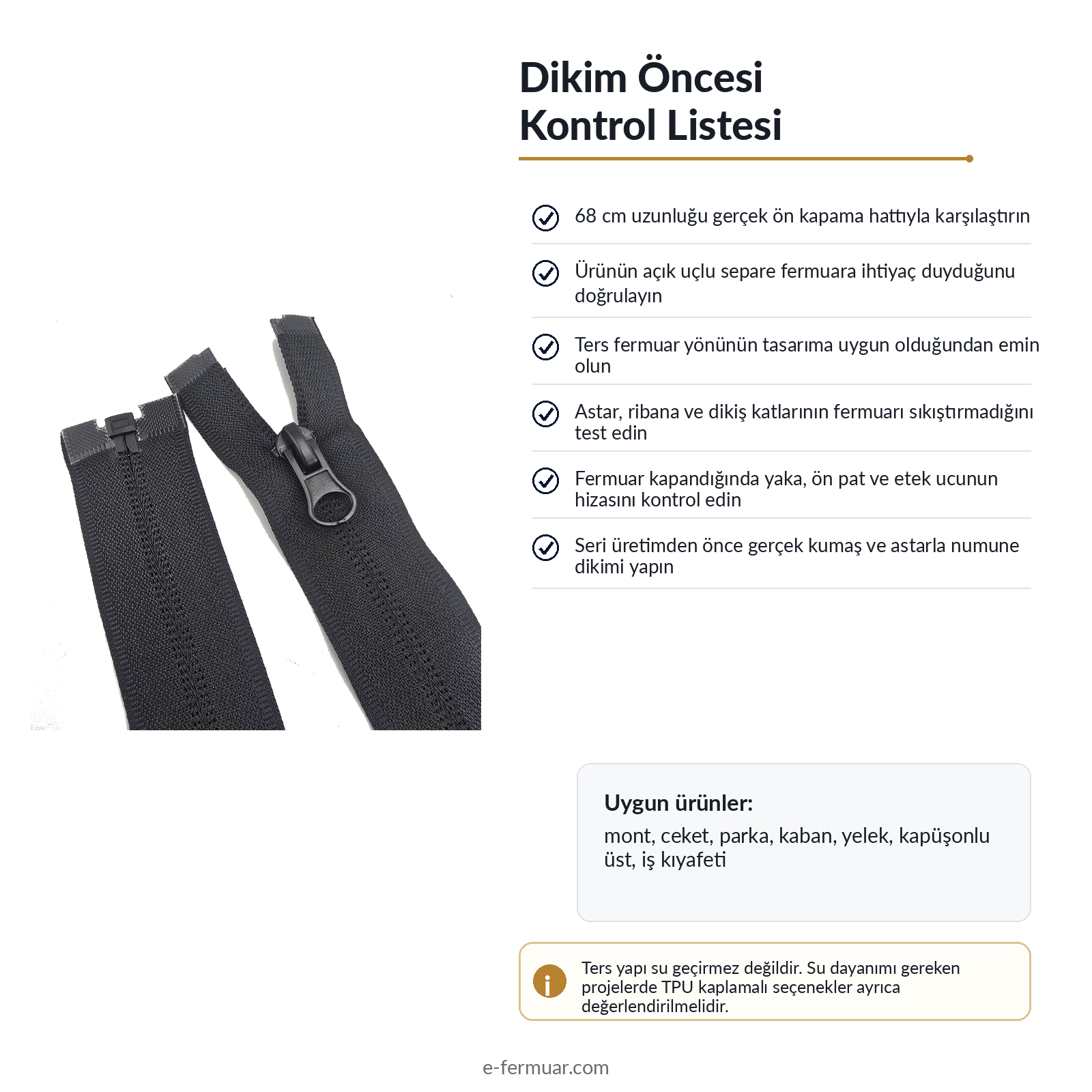 68 Cm Naylon Mont Fermuarı Açık Uçlu (Separe)  -  NC0068T10